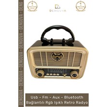 Elarque Nostaljik Radyo Bluetooth ve USB Destekli Taşınabilir Müzik Kutusu, Retro Radyo Tasarımı