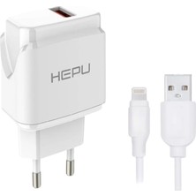 HEPU HP-617 2.1A USB Şarj Adaptörü – iPhone ve iPad Uyumlu (Lightning Kablo Dahildir)