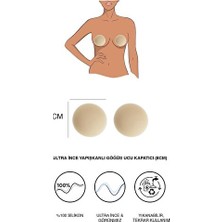 Elarque Iç Giyim Aksesuarı Ultra Ince Yapışkanlı Göğüs Ucu Kapatıcı, 8cm, Açık Ten Rengi