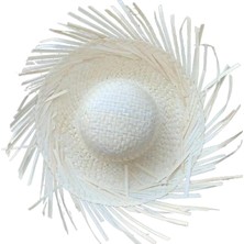Magicool Tropikal Parti Beyaz Hasır Hawaii Şapkası 13X36 cm