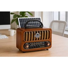 Elarque Nostaljik Radyo Çok Fonksiyonlu Retro Radyo: Bluetooth, Usb, Solar Panel ve Çoklu Bantlar