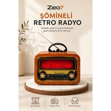 Elarque Nostaljik Radyo Nostaljik Şömine Efekli Bluetooth Radyo, Çok Fonksiyonlu Retro Müzik Dinlem