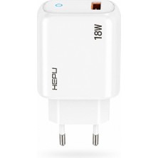 HEPU HP-618 18W 3A Hızlı Şarj Adaptörü – Qualcomm Quick Charge + Type-C Kablo Dahil