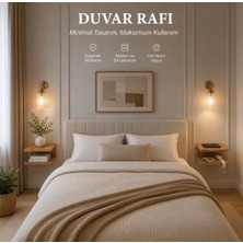 Aladağ Home 25X25 Duvara Monte Ceviz Raf Komodin Yan Sehpa 2 Katlı Mdf Raf