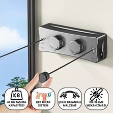 Elarque Çamaşır Kurutmalık Çelik Dayanıklı 5.1 Metre Uzayabilir Çamaşır Ipi