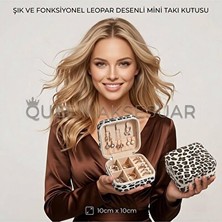 Elarque Makyaj & Takı Organizeri Leopar Desenli Mini Saklama Takı Kutusu, Seyahat Için Uygun