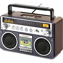 Elarque Nostaljik Radyo Taşınabilir Bluetooth Radyo ve Çok Bantlı Fm Dinleyici