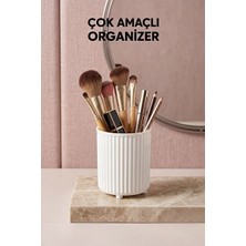Elarque Makyaj & Takı Organizeri Beyaz Renkli Çok Amaçlı Kozmetik ve Tarak Düzenleyici - 900 ml
