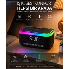 Elarque Alarm Saatli Radyo Jedel Çok Fonksiyonlu Masa Saati ve Bluetooth Hoparlör