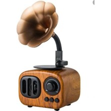Elarque Nostaljik Radyo Ahşap Mini Gramofon Radyo, Bluetooth ve Yüksek Ses Kalitesi