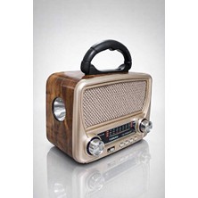 Elarque Nostaljik Radyo Retro Bluetooth Taşınabilir Hoparlör: USB ve Tf Kart Destekli