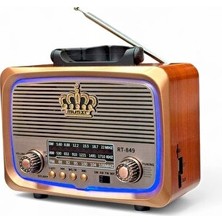 Elarque Alarm Saatli Radyo Güneş Enerjili LED Detaylı Eskitme Radyo ve Alarm Saatli Tasarım