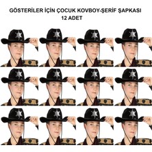 Magicool Kovboy Şerif Şapkası Siyah 12 Adet - Kostüm, Parti ve Gösteri Şapkası