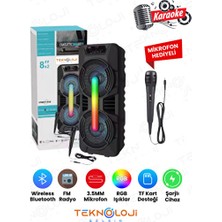 Elarque Bluetooth Hoparlör Rgb Işıklı ve Mikrofonlu Taşınabilir