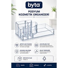 Elarque Makyaj & Takı Organizeri Çok Bölmeli Şeffaf Akrilik Makyaj ve Kozmetik Düzenleyici