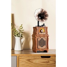 Elarque Nostaljik Radyo Büyük Boy Nostaljik Gramafon Görünümlü Bluetooth Radyo - Yüksek Ses Kalites