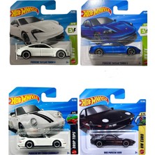 Hot Wheels Porsche Dörtlü Koleksiyon Seti - Taycan Turbo S, 911 Turbo Cabriolet & 1983 Porsche 928S Özel Seri Metal Oyuncak Araba