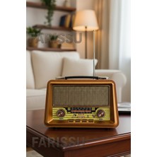 Elarque Nostaljik Radyo Modern Nostaljik Tasarımlı Radyo ve Bluetooth Hoparlör, Şık ve Fonksiyonel