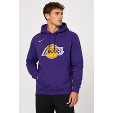Nike Los Angeles Lakers Nba Mens Hoody Kapüşonlu Pamuklu Erkek Sweatshirt Mor