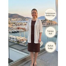 Urumday Triko Delikli Düğmesiz Bedensiz Hırka