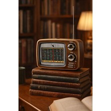 Elarque Nostaljik Radyo Ahşap Görünümlü Fm Bluetooth Hoparlör, Vintage ve Işıklı Tasarım