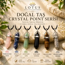 Lotus Atölye ve İyi Yaşam Merkezi 🌿 Crystal Point Premium Doğal Taş Kolye – Pembe Kuvars, Sodalit, Aventurin, Siyah Akik, Kaplan Gözü & Picasso Jasper
