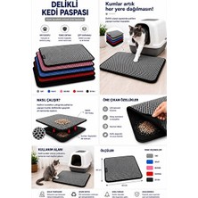 Elarque Kedi Tırmalaması Çift Katmanlı Kedi Kumu Temizleme Paspası Kaymaz Tabanlı 60X40 cm