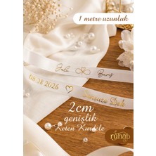 Isimli Yüzük Kurdelesi / Özel Tasarım / 2cm Keten Kurdele / Söz Nişan Düğün Kına