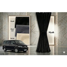 Elarque Oto Güneşlik Perde Volkswagen Transporter T5 Uzun Şase Siyah Raylı Oto Perde Takımı