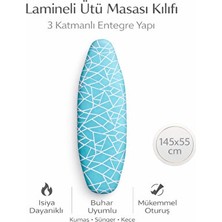 Elarque Ütü Masası ve Aksesuarı 145X55 cm Keçeli Süngerli Ütü Masası Kılıfı, Turkuaz Renkli, Koruma Sağlar