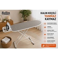 Elarque Ütü Masası ve Aksesuarı Gri Kareli Keçeli Ütü Masası Kılıfı, Şık ve Koruyucu Tasarım