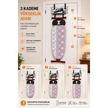Elarque Ütü Masası ve Aksesuarı Pratik Kapı Arkası Ütü Askısı ve Organizer Raflı
