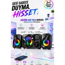 Elarque Bilgisayar Hoparlörü Rgb Işıklı 3.5mm Jack Kablolu Bilgisayar ve Müzik Sistemi Hoparlörü