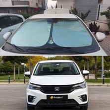 Elarque Oto Güneşlik Perde Honda City Uyumlu Titanyum Gümüş Güneşlik