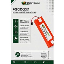 Bataryabank Roborock E4 Uyumlu Robot Süpürge Bataryası 14.4V 6500MAH Li-Ion Yüksek Kapasiteli Yedek Pil