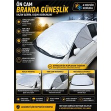 Elarque Oto Güneşlik Perde Buz Kar ve Güneş Koruyucu Oto Brandası - Çeyrek Boyut