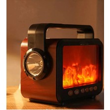Elarque Nostaljik Radyo Alev Işıklı Çok Bantlı Bluetooth Hoparlör ile Atmosfer Yaratın