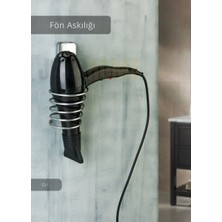 Jet's Home Yapışkanlı Fön Makinesi Askılığı Paslanmaz Fön Makinesi Tutacağı Krom