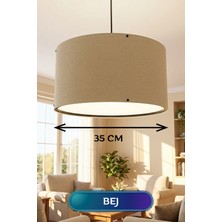 sbodurhome Bej Kumaş Başlıklı Sarkıt Avize 35 cm