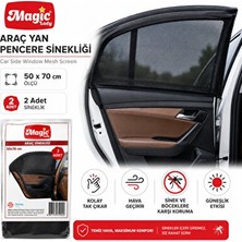 Elarque Oto Güneşlik Perde Yan Pencere Sinekliği - Hava Akışını Sağlar, Zararlıları Engeller