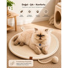 Elarque Kedi Tırmalaması El Örgüsü Kedi Tırmalama Matı ve Oyun Yatağı