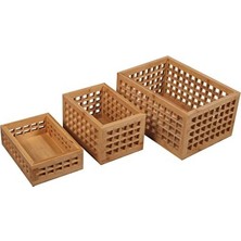 Elarque Sepet Kare Bölmeli Retro Organizer , 3 Bölmeli, Şık ve Pratik