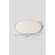 6'lı Toledo Oval Kayık Tabak 25CM Krem Rinart