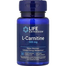 Life Extension L-Carnitine Helps Maintain Cellular Energy Metabolism 500 Mg 30 Veg. Capsules