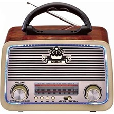 Elarque Nostaljik Radyo Ledli Nostaljik Müzik Kutusu ve Radyo, Bluetooth ve USB Bağlantılı