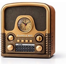 Elarque Nostaljik Radyo Retro Bluetooth Radyo ve Saatli Fm, Am, Sw Radyo ve Mp3 Çalar Özelliğiyle