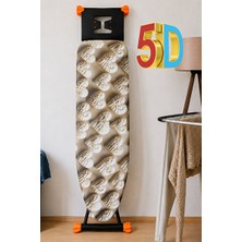 Elarque Ütü Masası ve Aksesuarı Ayarlanabilir 55X140 cm Keçeli Ütü Kılıfı, Stoperli ve Şık Tasarım