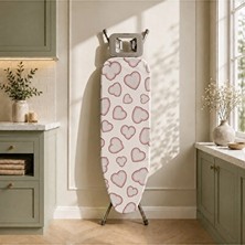 Elarque Ütü Masası ve Aksesuarı Love Temalı Keçeli Ütü Masası Kılıfı, 55X140 cm