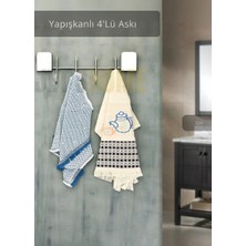 Jet's Home Yapışkanlı 4\'lü Askılık Paslanmaz Metal Havluluk Krom