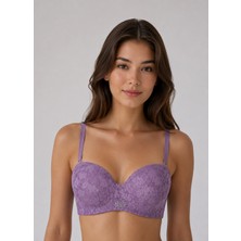 Velina Secret Lotus Cup Balenli Desteksiz Toparlayıcı Sütyen - Mor